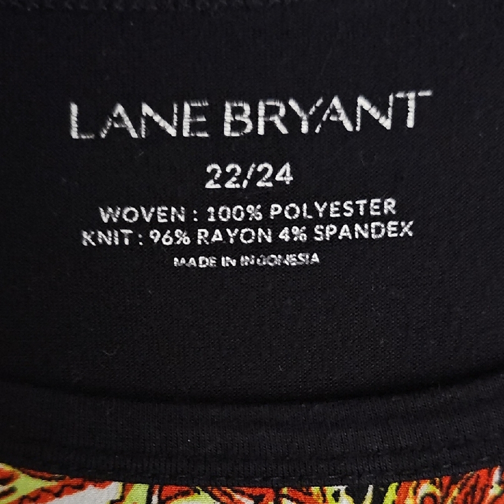 Lane Bryant Black and Multicolor Top